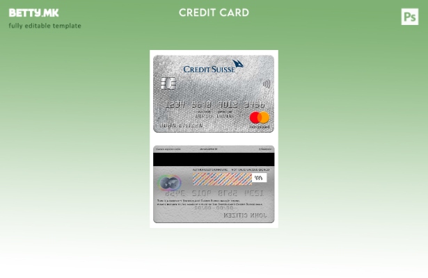 Модерен стил на шаблон за мастер картички на банката на Швајцарија Credit Suisse